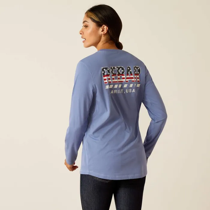 Rebar Workman Stars and Stripes Colony Blue Women Ariat TShirts and Tops Rebar Workman Stars and Stripes Colony Blue Women Ariat TShirts and Tops