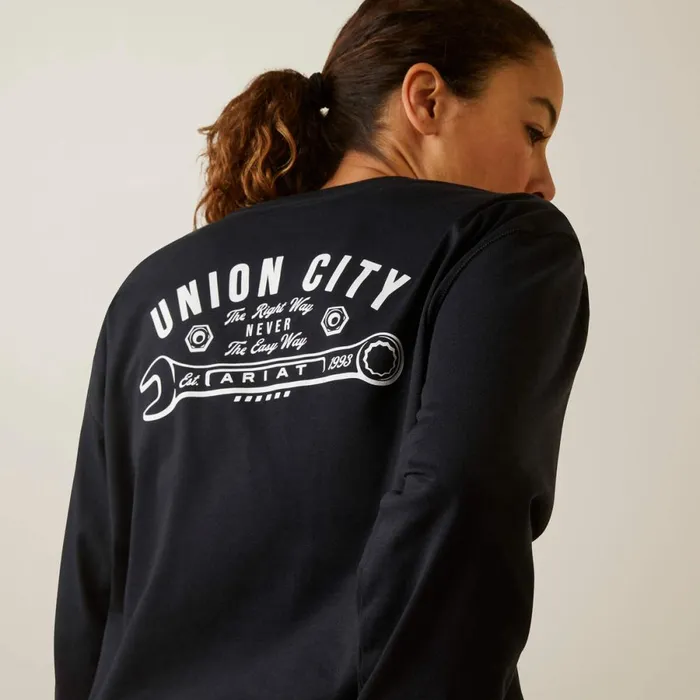 Rebar Workman Union City Black Women Ariat TShirts and Tops Rebar Workman Union City Black Women Ariat TShirts and Tops