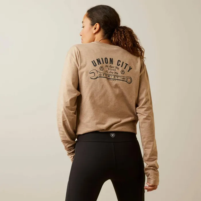 Rebar Workman Union City Oatmeal Heather Women Ariat TShirts and Tops