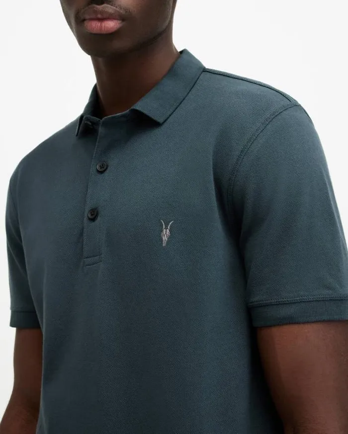 Reform Short Sleeve Polo Shirt Marine Blue Men AllSaints Polos