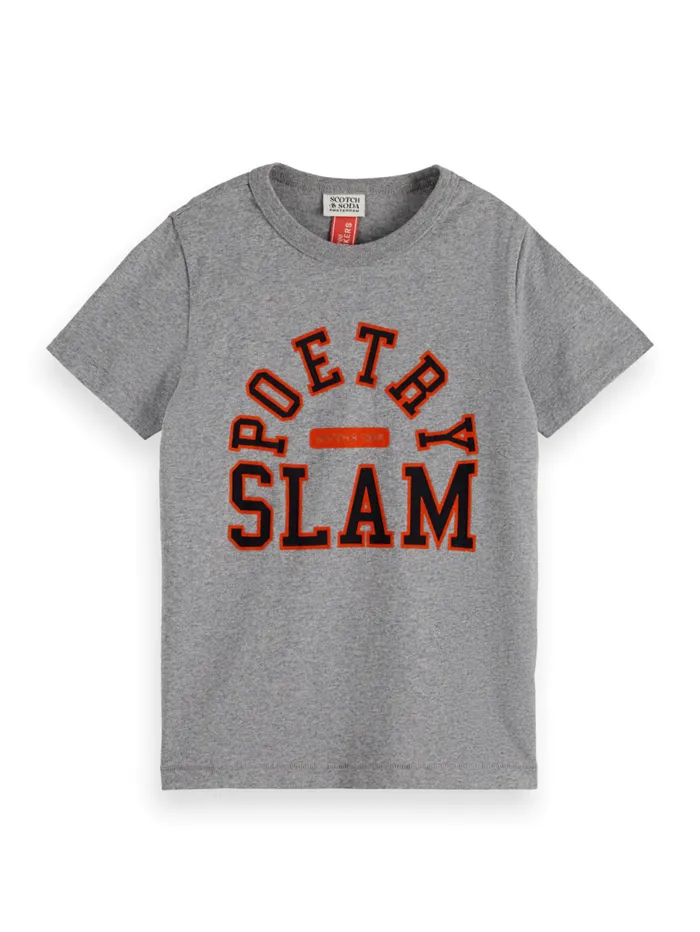 Regularfit Artwork Tshirt Dark Grey Melange Kids Scotch and Soda TShirts