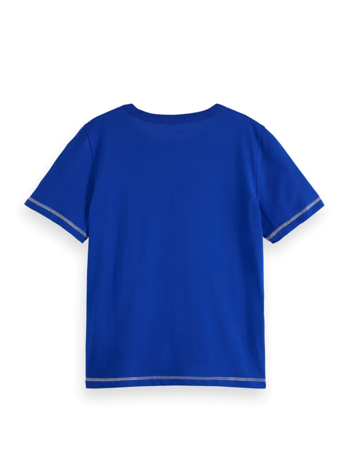 Regular Fit Tshirt With Flatlock Detail Electric Blue Women Scotch and Soda Tops and TShirts Regular Fit Tshirt With Flatlock Detail Electric Blue Women Scotch and Soda Tops and TShirts