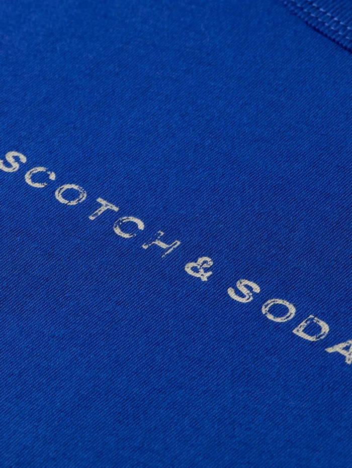 Regular Fit Tshirt With Flatlock Detail Electric Blue Women Scotch and Soda Tops and TShirts Regular Fit Tshirt With Flatlock Detail Electric Blue Women Scotch and Soda Tops and TShirts