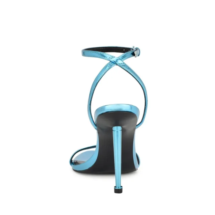 Reina Ankle Strap Sandals Blue Women Nine West Heeled Reina Ankle Strap Sandals Blue Women Nine West Heeled