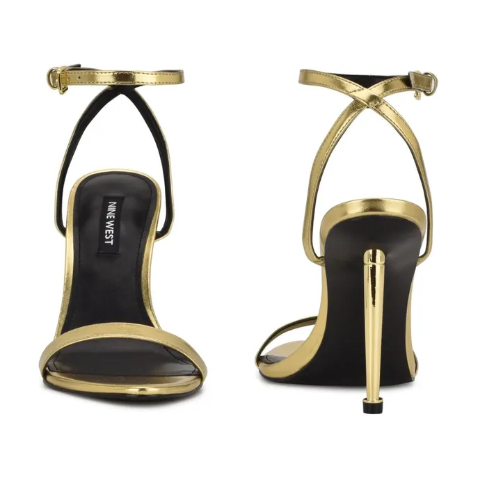 Reina Ankle Strap Sandals Gold Women Nine West High Reina Ankle Strap Sandals Gold Women Nine West High