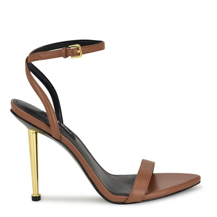 Reina Ankle Strap Sandals Light Brown Women Nine West Heeled
