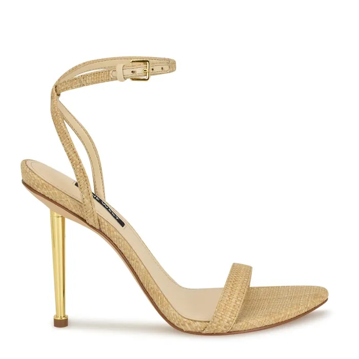 Reina Ankle Strap Sandals Natural Raffia Women Nine West Sandals