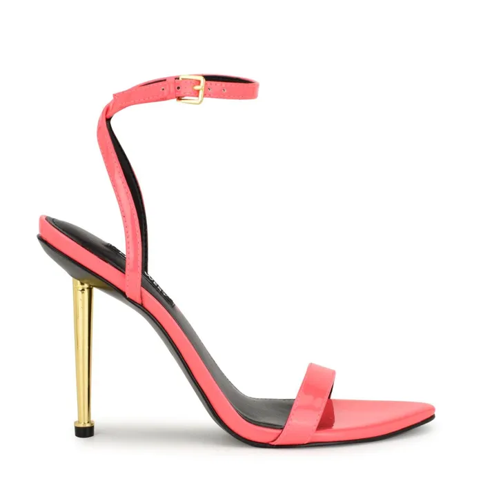 Reina Ankle Strap Sandals Pink Patent Women Nine West Dress