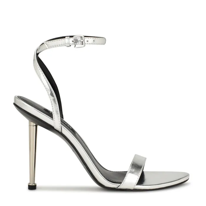 Reina Ankle Strap Sandals Silver Women Nine West Sandals