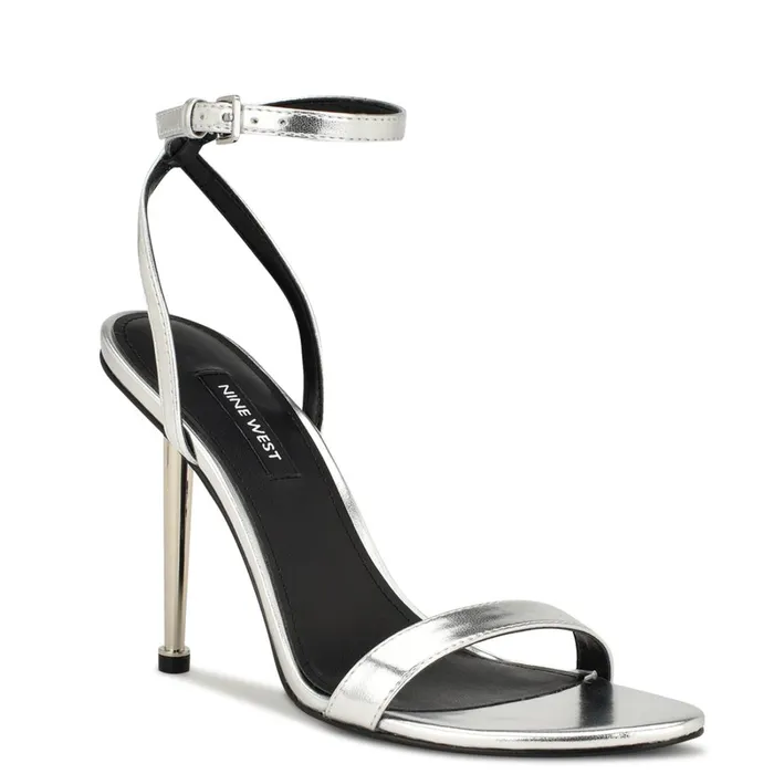 Reina Ankle Strap Sandals Silver Women Nine West Sandals Reina Ankle Strap Sandals Silver Women Nine West Sandals