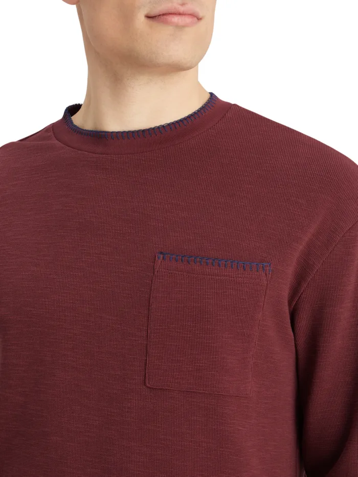 Relaxed Fit Blanket Stitch Slub Longsleeve Tshirt Wine Men Scotch and Soda TShirts and Polo Shirts Relaxed Fit Blanket Stitch Slub Longsleeve Tshirt Wine Men Scotch and Soda TShirts and Polo Shirts