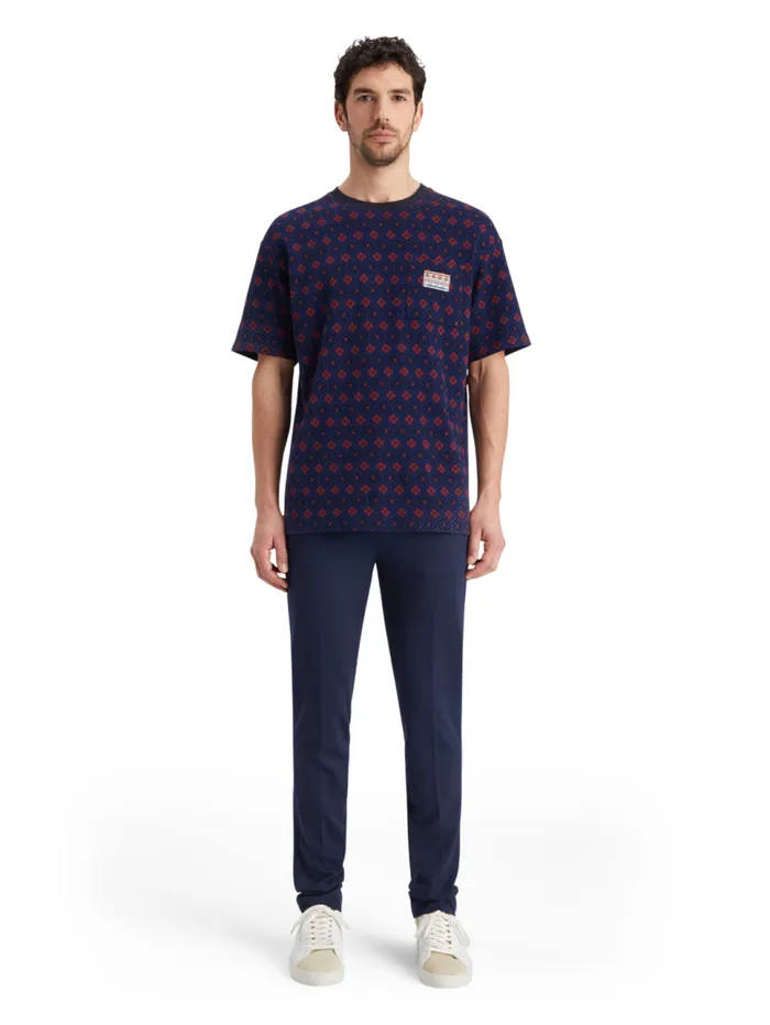 Relaxed Fit Jacquard Tshirt Night Bookcover Ditsy Men Scotch and Soda TShirts and Polo Shirts Relaxed Fit Jacquard Tshirt Night Bookcover Ditsy Men Scotch and Soda TShirts and Polo Shirts