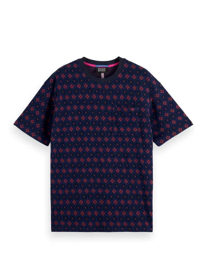 Relaxed Fit Jacquard Tshirt Night Bookcover Ditsy Men Scotch and Soda TShirts and Polo Shirts Relaxed Fit Jacquard Tshirt Night Bookcover Ditsy Men Scotch and Soda TShirts and Polo Shirts
