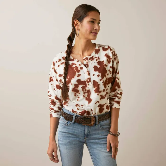 Relaxed Henley Top Paint Women Ariat TShirts and Tops
