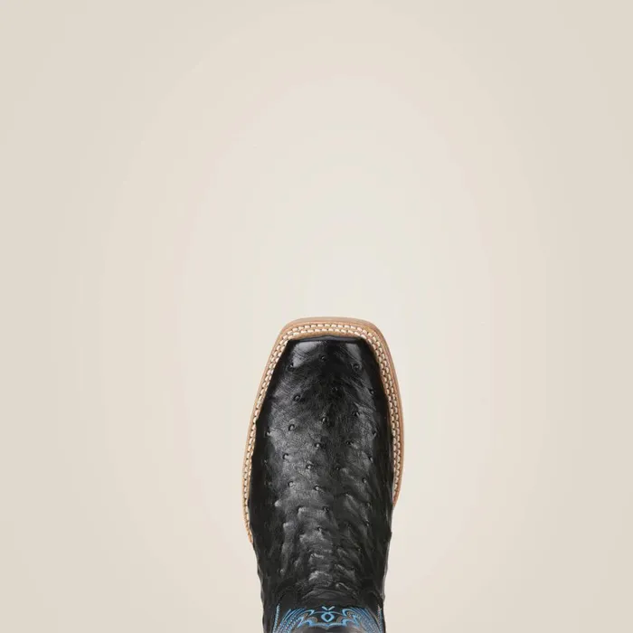 Relentless All Around Western Boot Black Full Quill Ostrich Men Ariat Western Boots