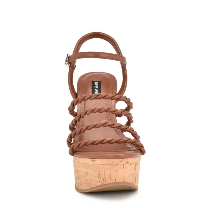 Renest Ankle Strap Wedge Sandals Brown Women Nine West Wedges Renest Ankle Strap Wedge Sandals Brown Women Nine West Wedges