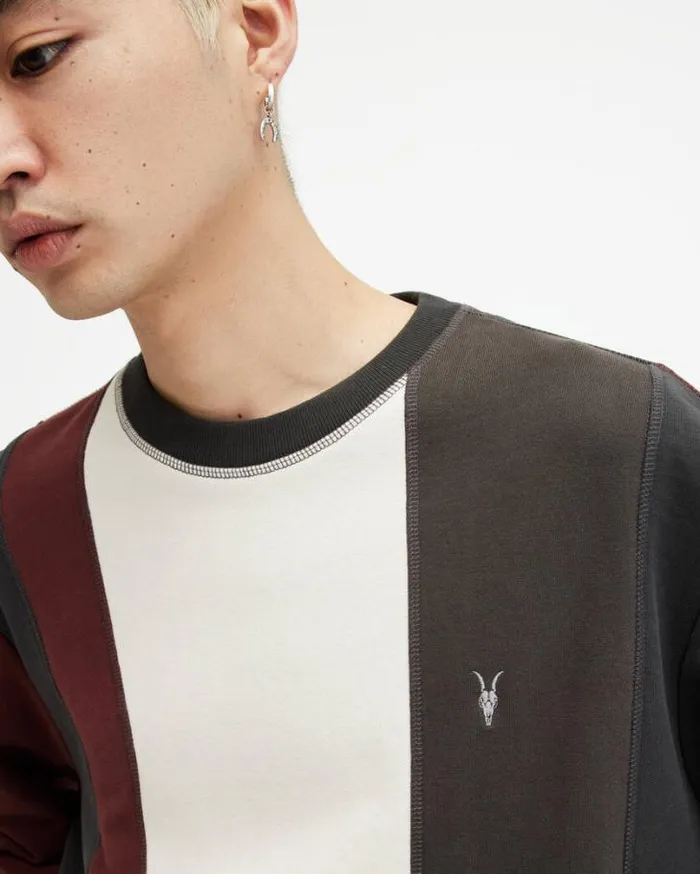 Repurpose Panelled Crew Neck Sweatshirt Blkkhakigreyred Men AllSaints Sweatshirts and Hoodies Repurpose Panelled Crew Neck Sweatshirt Blkkhakigreyred Men AllSaints Sweatshirts and Hoodies