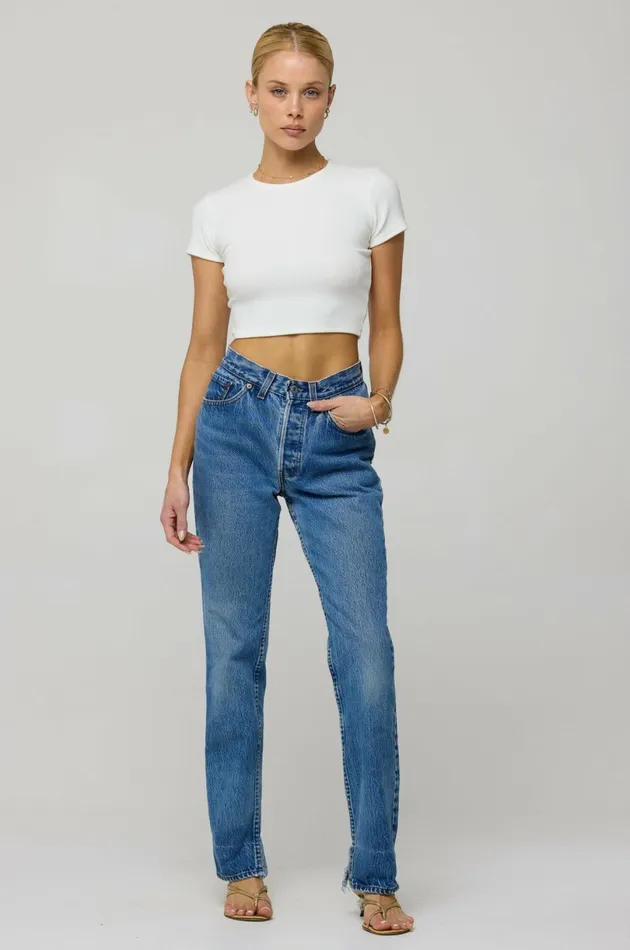 RESA Basics Baby Tee Rib In White 8211 Women