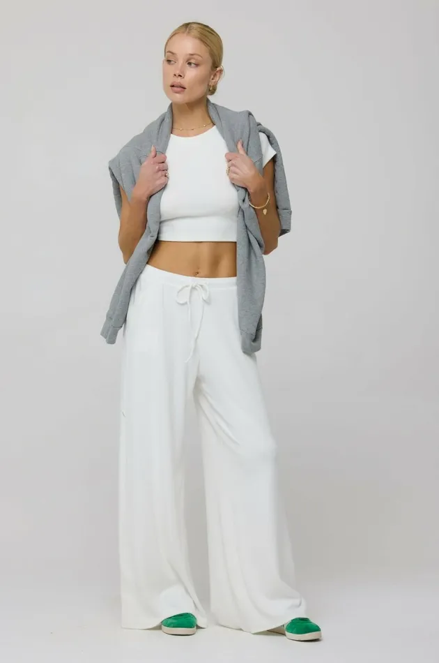 RESA Basics Chase Rib Pant In White 8211 Women