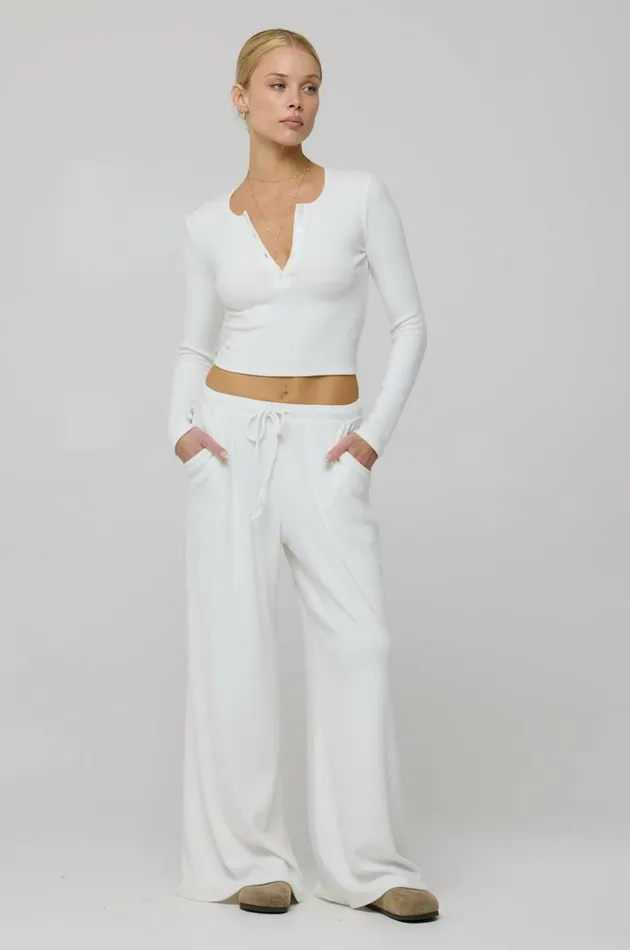 RESA Basics Chase Rib Pant In White 8211 Women