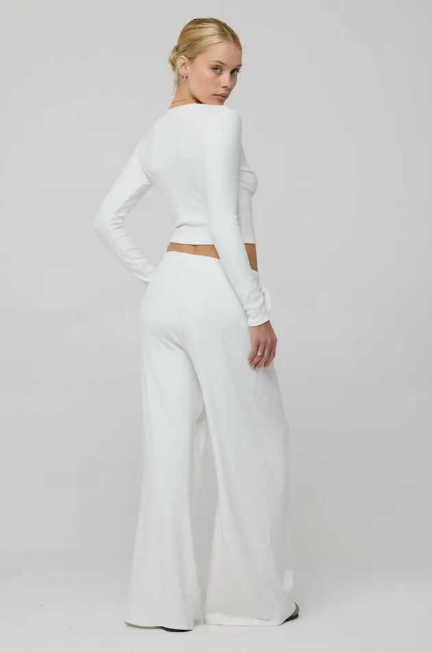 RESA Basics Chase Rib Pant In White 8211 Women