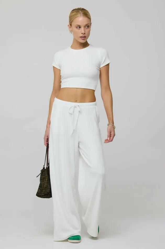 RESA Basics Chase Rib Pant In White 8211 Women