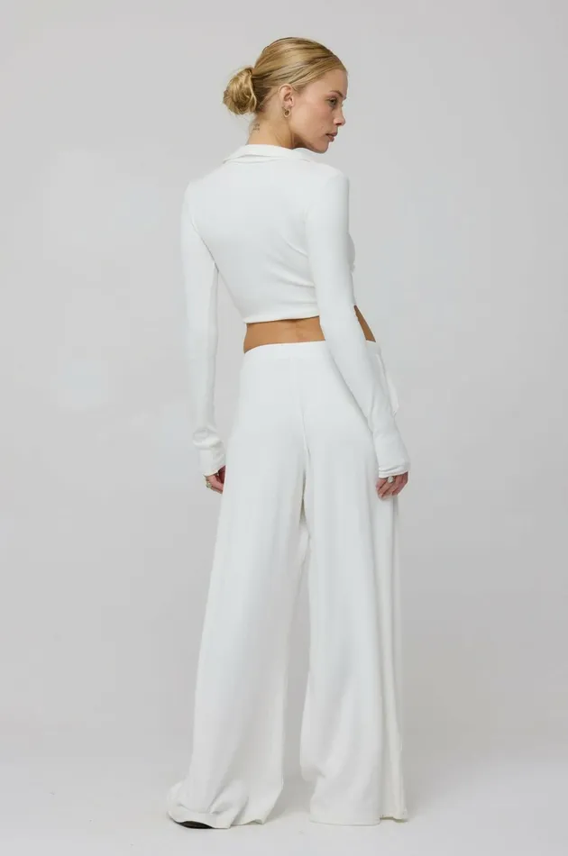 RESA Basics Chase Rib Pant In White 8211 Women