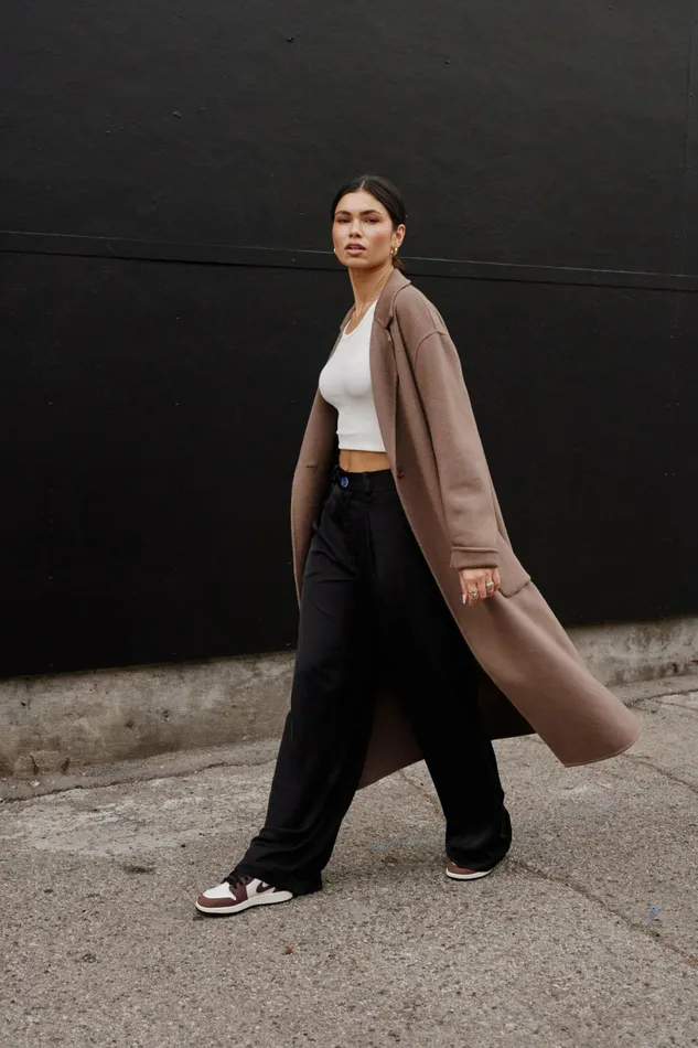 RESA Basics Ryder Coat In Taupe 8211 Women