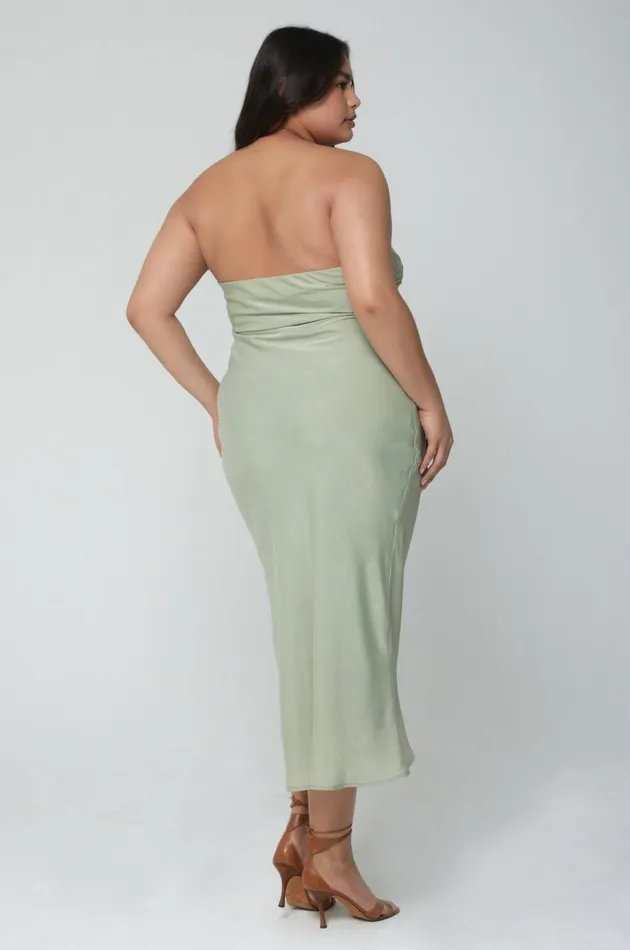 RESA Midi Dress Anna Slip In Sage 8211 Women