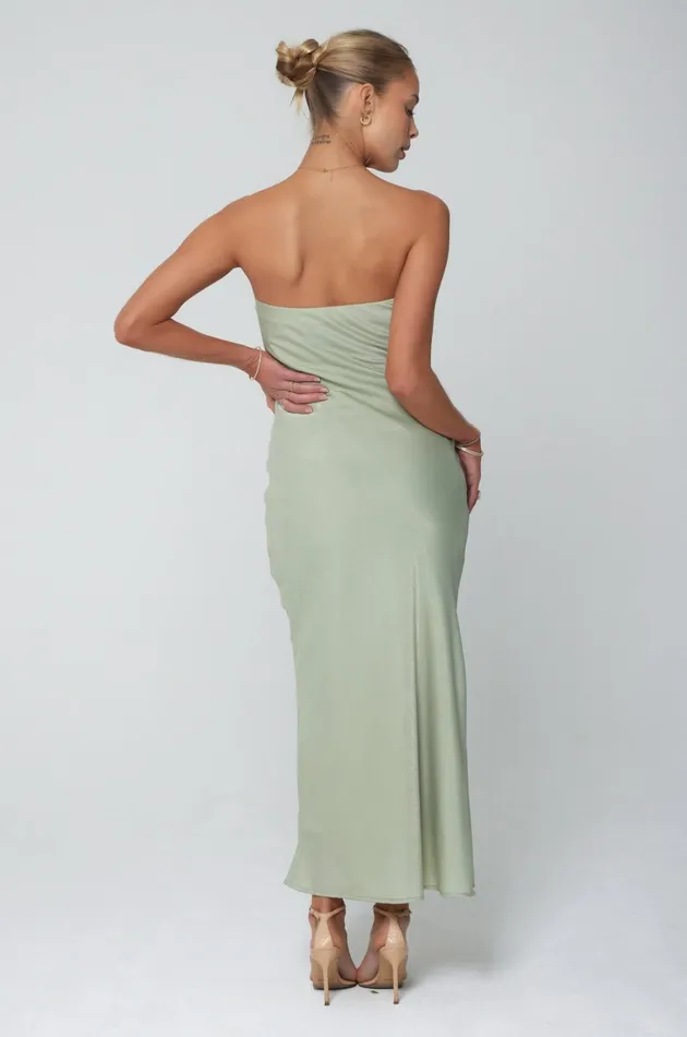 RESA Midi Dress Anna Slip In Sage 8211 Women