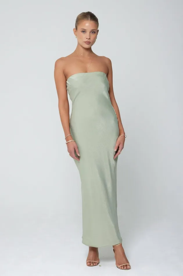 RESA Midi Dress Anna Slip In Sage 8211 Women