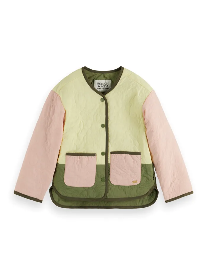 REVERSIBLE LIGHT PADDED JACKET Military Colourblock Kids Scotch and Soda Jackets and Coats