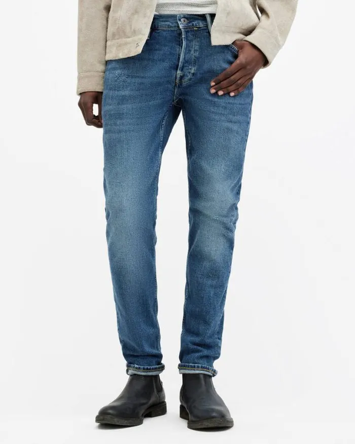 Rex Slim Fit Stretch Denim Jeans Dirty Indigo Men AllSaints Jeans