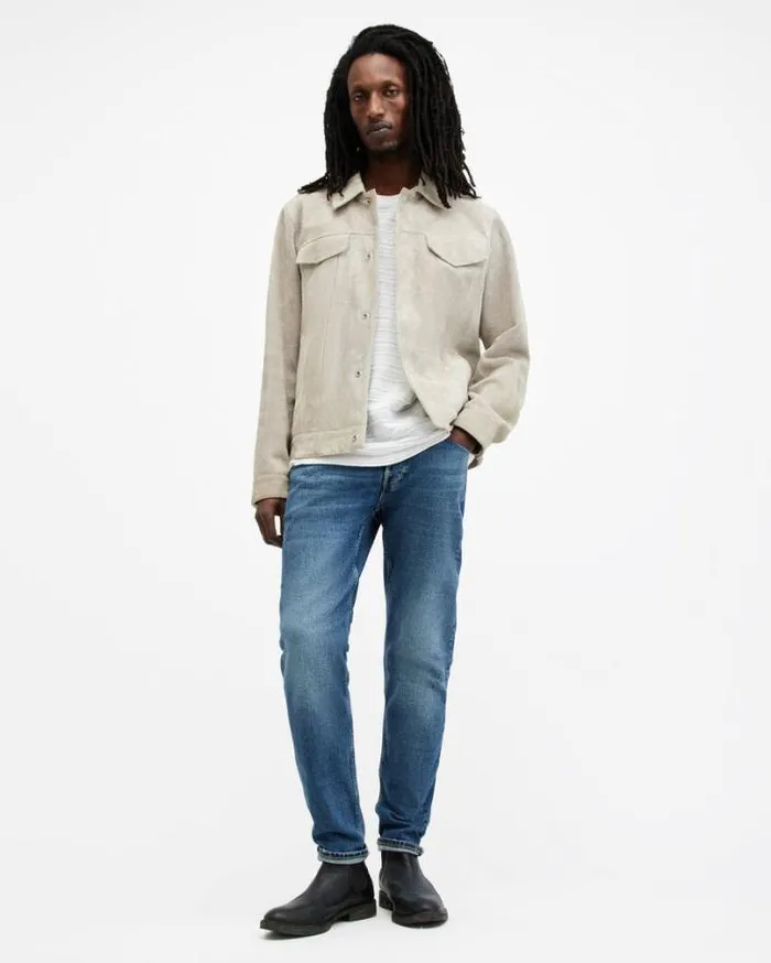 Rex Slim Fit Stretch Denim Jeans Dirty Indigo Men AllSaints Jeans