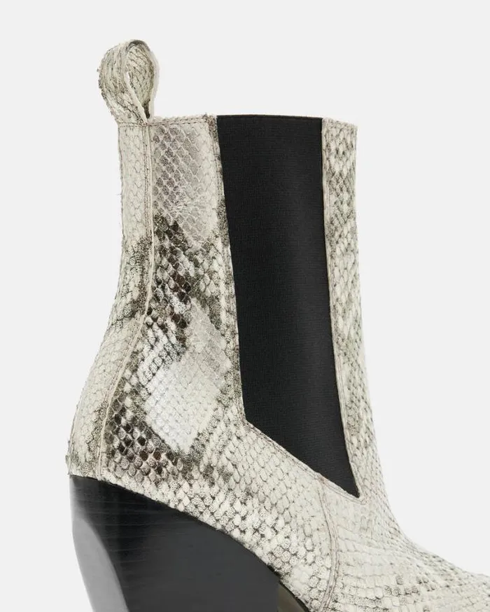 Ria Pointed Snake Leather Boots Metallic Gold Women AllSaints Shoes and Boots Ria Pointed Snake Leather Boots Metallic Gold Women AllSaints Shoes and Boots