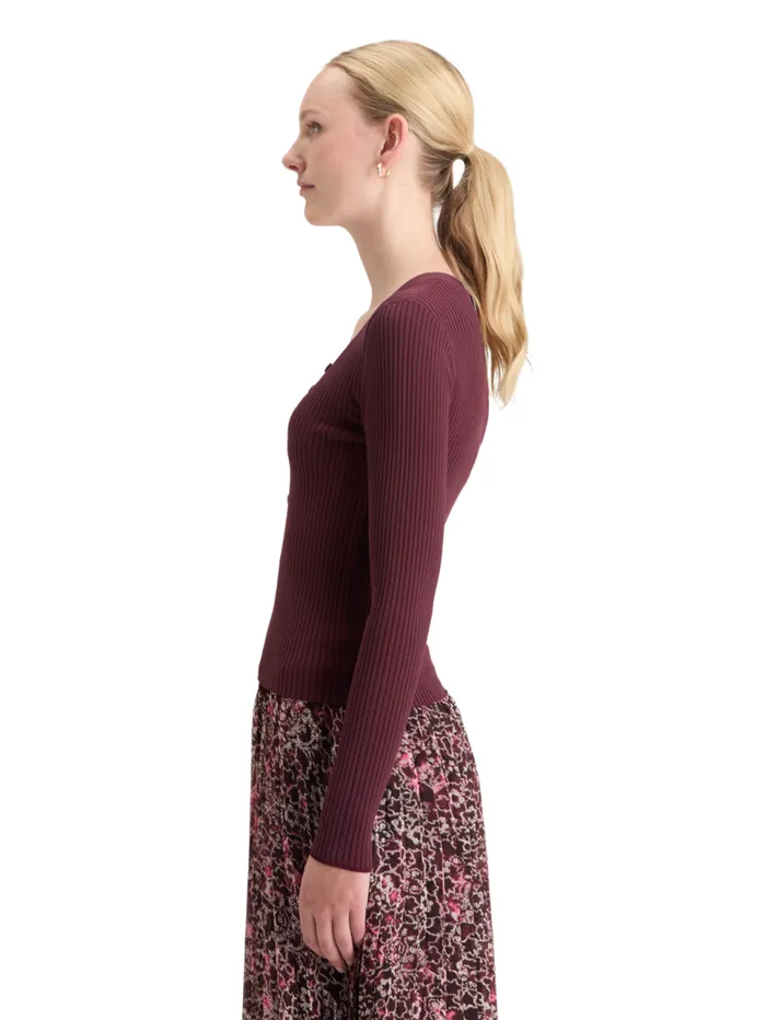 RIBBED FITTED PULLOVER Evening Black Women Scotch and Soda Knitwear