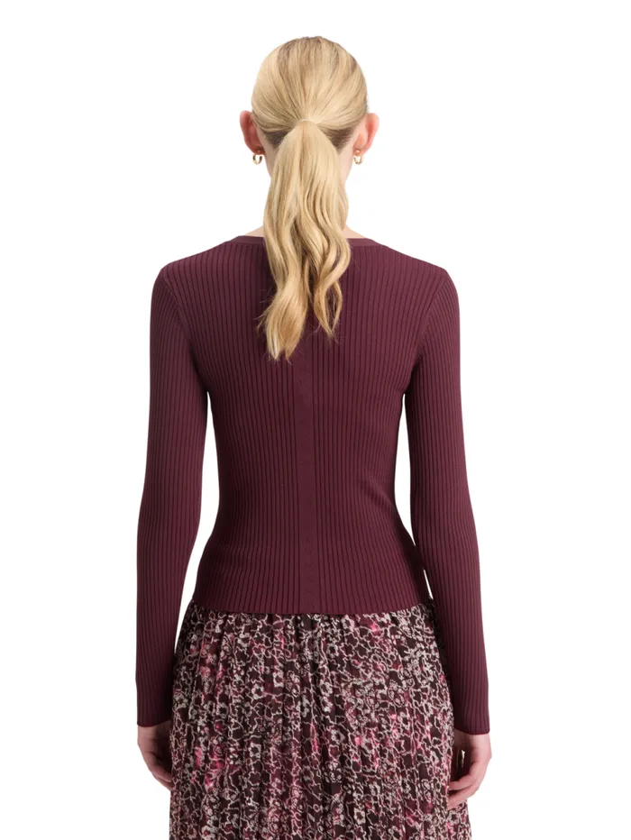 RIBBED FITTED PULLOVER Evening Black Women Scotch and Soda Knitwear