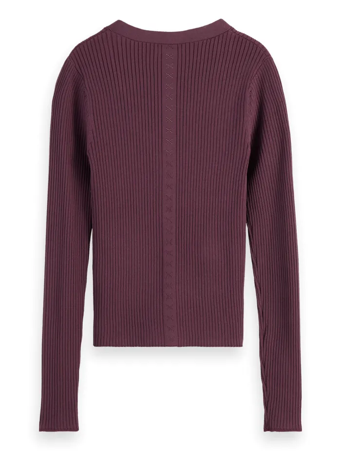 RIBBED FITTED PULLOVER Evening Black Women Scotch and Soda Knitwear