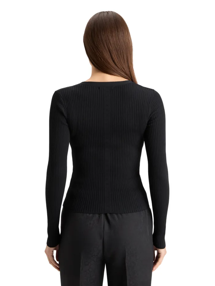 RIBBED FITTED PULLOVER Evening Black Women Scotch and Soda Knitwear