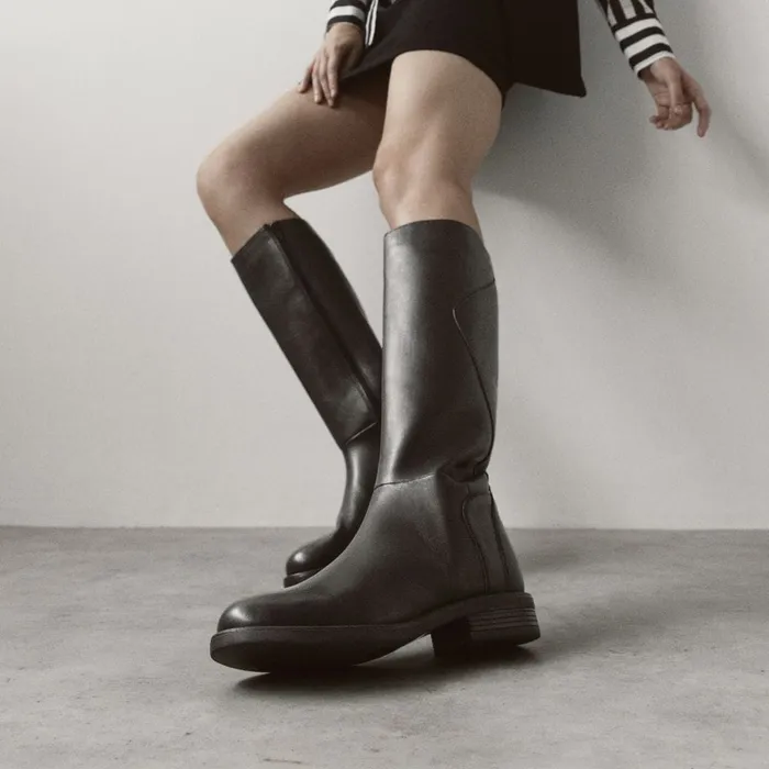Riding And Flat Boots Women Moda In Pelle Bsoleful BGinny Black Leather