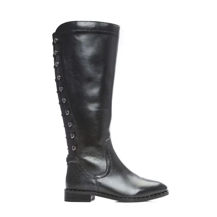 Riding And Flat Boots Women Moda In Pelle Haisley Black Leather
