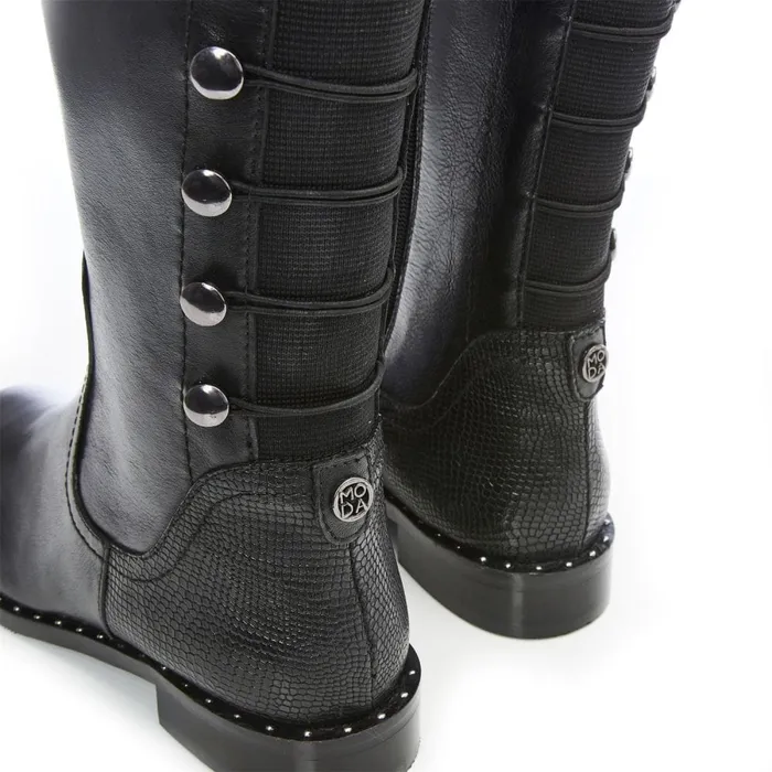 Riding And Flat Boots Women Moda In Pelle Haisley Black Leather