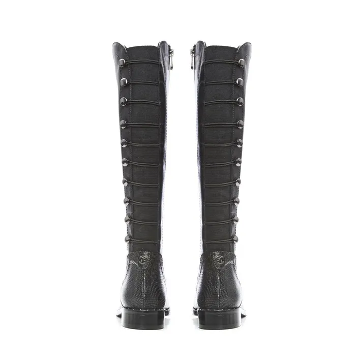 Riding And Flat Boots Women Moda In Pelle Haisley Black Leather