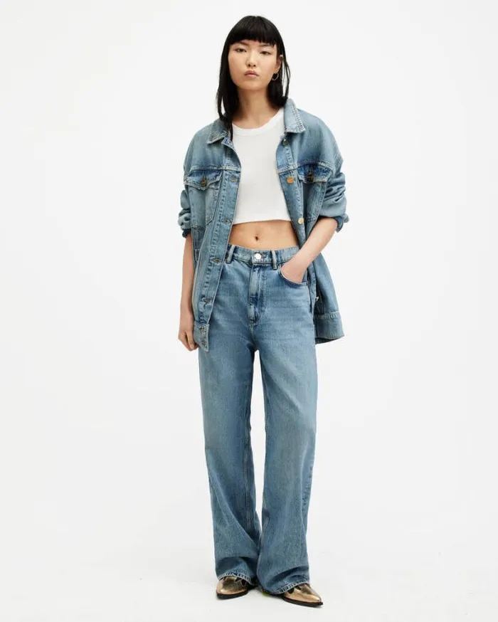 Rina Cropped Sleeveless Tank Top Optic White Women AllSaints Tops and Shirts Rina Cropped Sleeveless Tank Top Optic White Women AllSaints Tops and Shirts