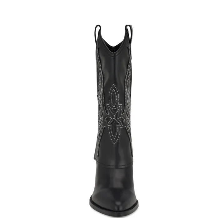 Ringer Detailed Western Boots Black Women Nine West Boots and Booties Ringer Detailed Western Boots Black Women Nine West Boots and Booties