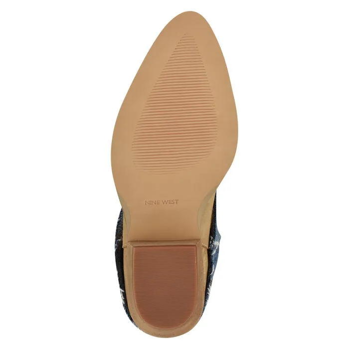 Ringer Detailed Western Boots Denimnatural Suede Women Nine West Boots and Booties Ringer Detailed Western Boots Denimnatural Suede Women Nine West Boots and Booties