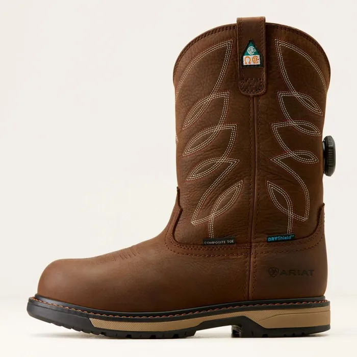 Riveter PullOn BOA CSA Waterproof Composite Toe Work Boot Dark Brown Women Ariat Work Boots and Shoes Riveter PullOn BOA CSA Waterproof Composite Toe Work Boot Dark Brown Women Ariat Work Boots and Shoes
