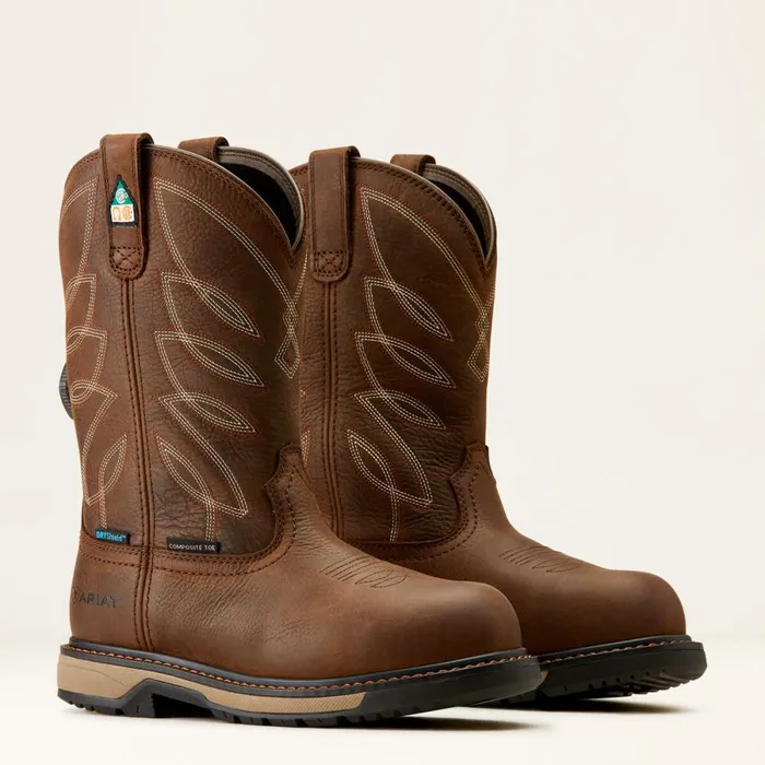 Riveter PullOn BOA CSA Waterproof Composite Toe Work Boot Dark Brown Women Ariat Work Boots and Shoes Riveter PullOn BOA CSA Waterproof Composite Toe Work Boot Dark Brown Women Ariat Work Boots and Shoes