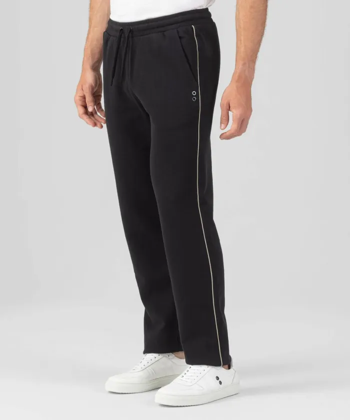 Ron Dorff Cotton Piqu Pants W Piping Black Men Pants