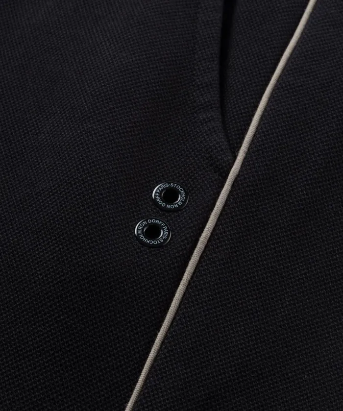 Ron Dorff Cotton Piqu Pants W Piping Black Men Pants